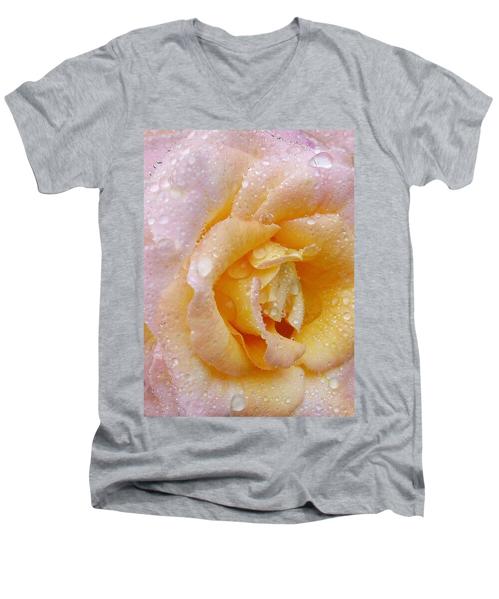 Rose Men's V-Neck T-Shirt featuring the photograph After the rain by Sue Leonard
