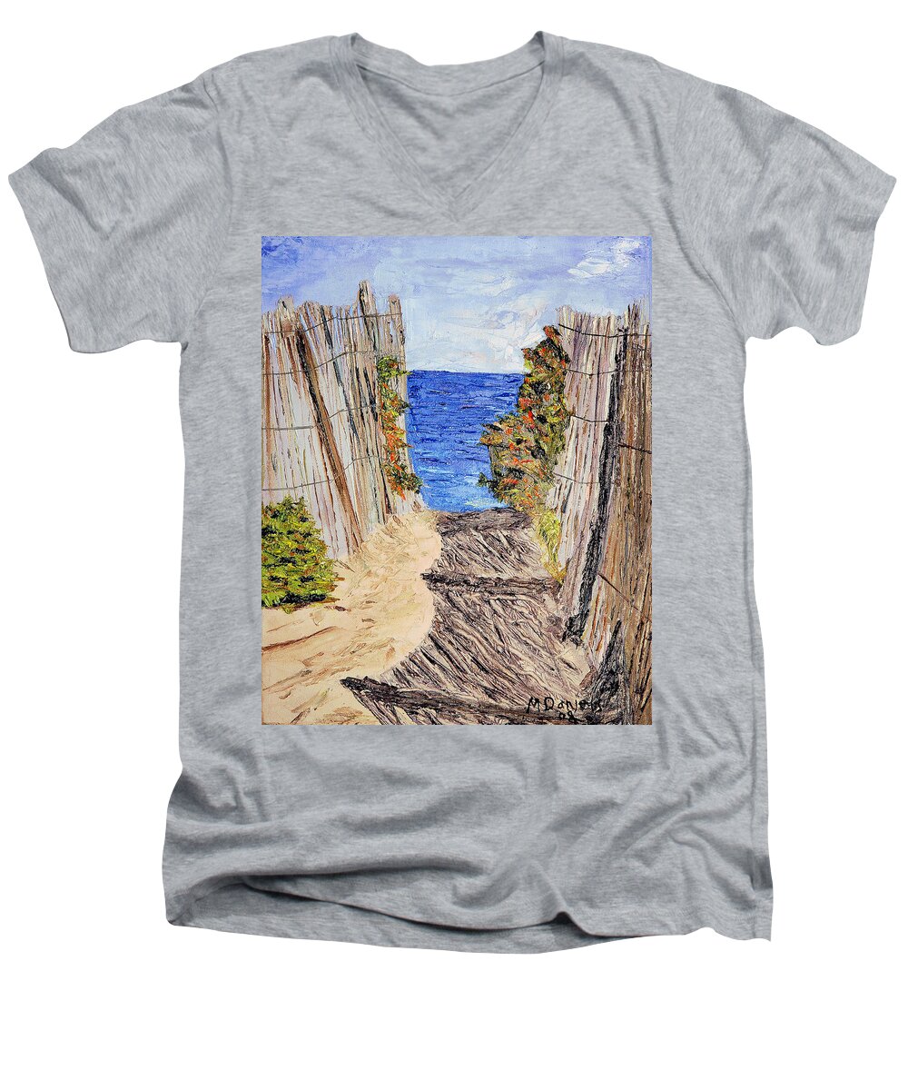 Painting Men's V-Neck T-Shirt featuring the painting Entrance to Summer by Michael Daniels