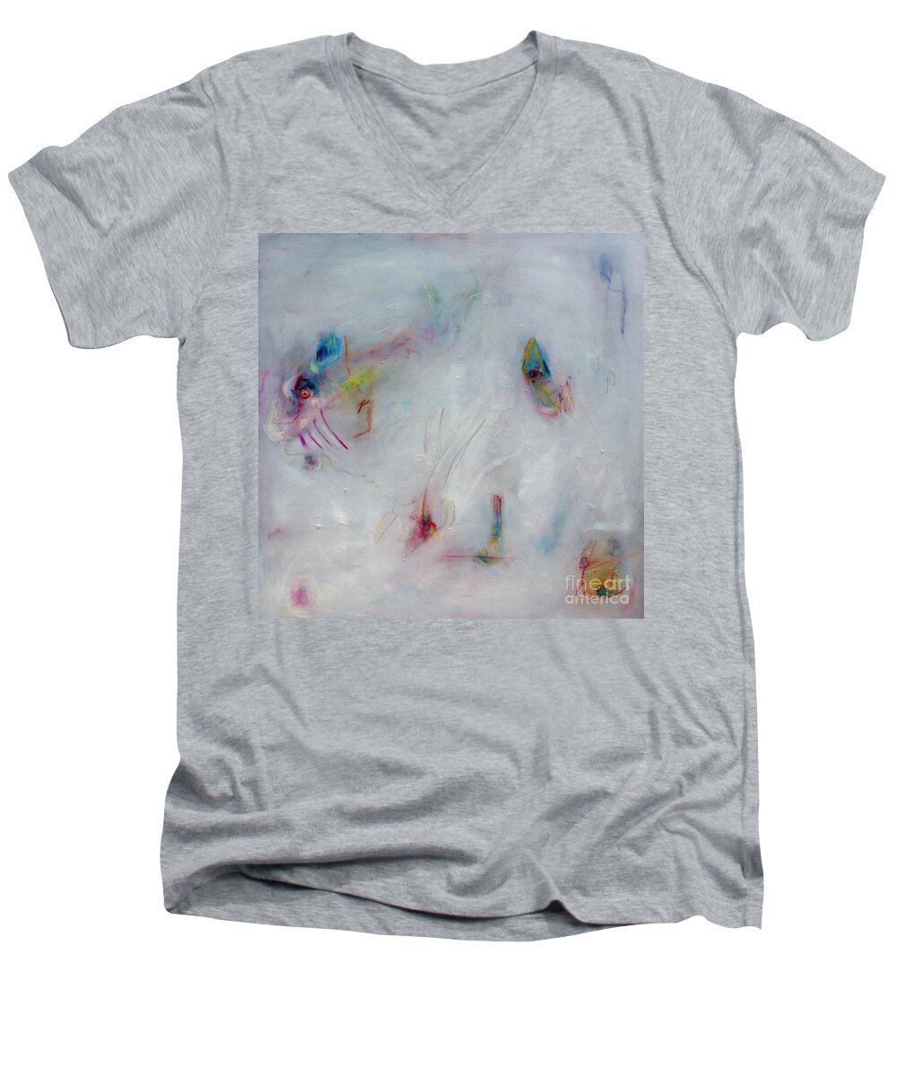 Abstract Men's V-Neck T-Shirt featuring the painting Exit by Jeff Barrett