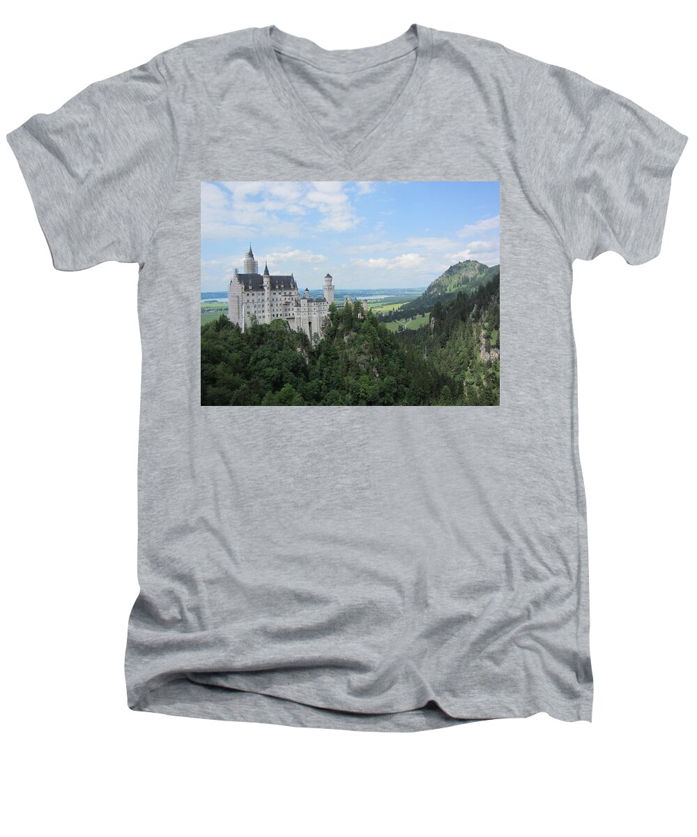 Castle Men's V-Neck T-Shirt featuring the photograph Fairytale Castle - 1 by Pema Hou