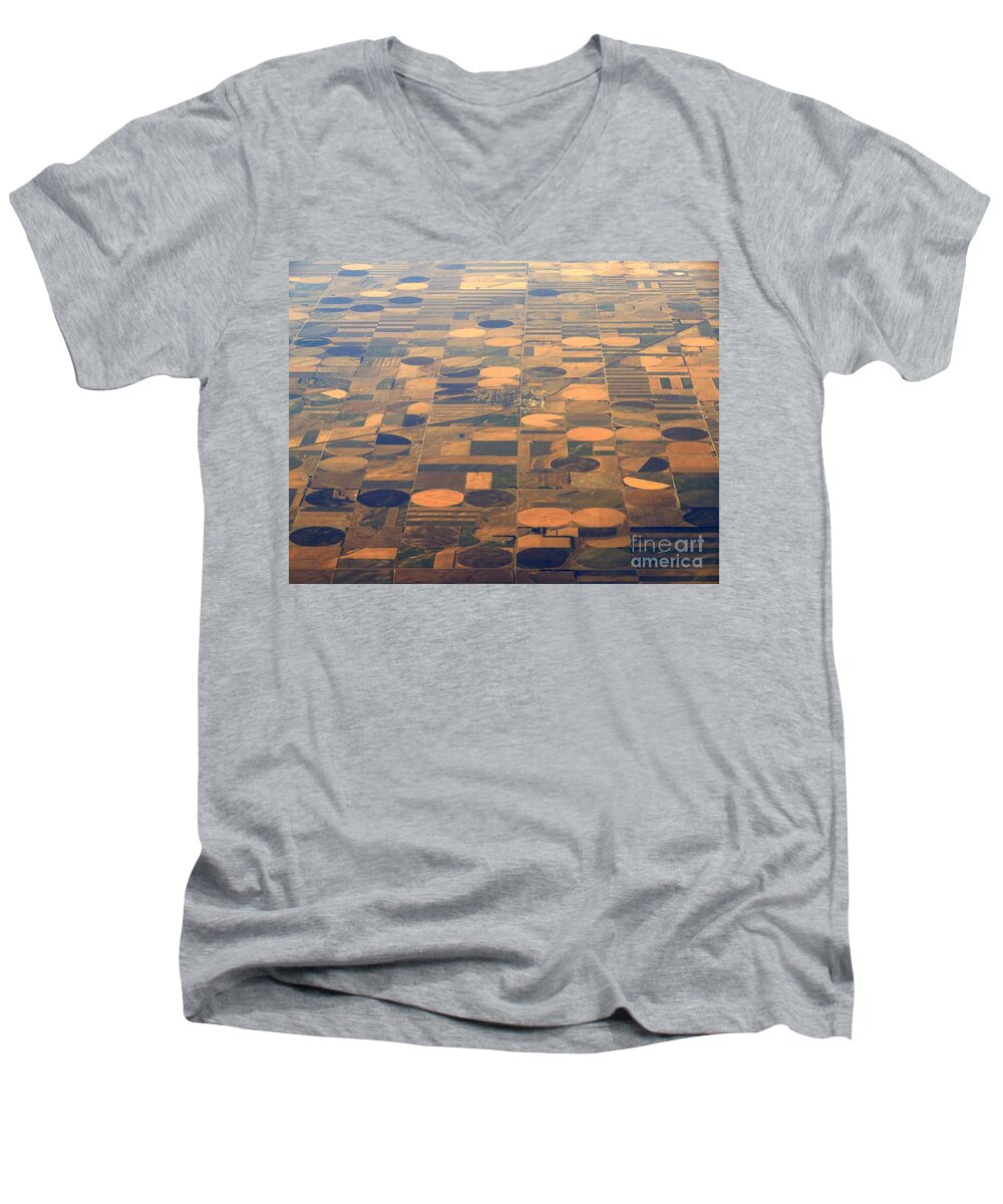 Crop Circles Men's V-Neck T-Shirt featuring the photograph Farming In The Sky 2 by Anthony Wilkening