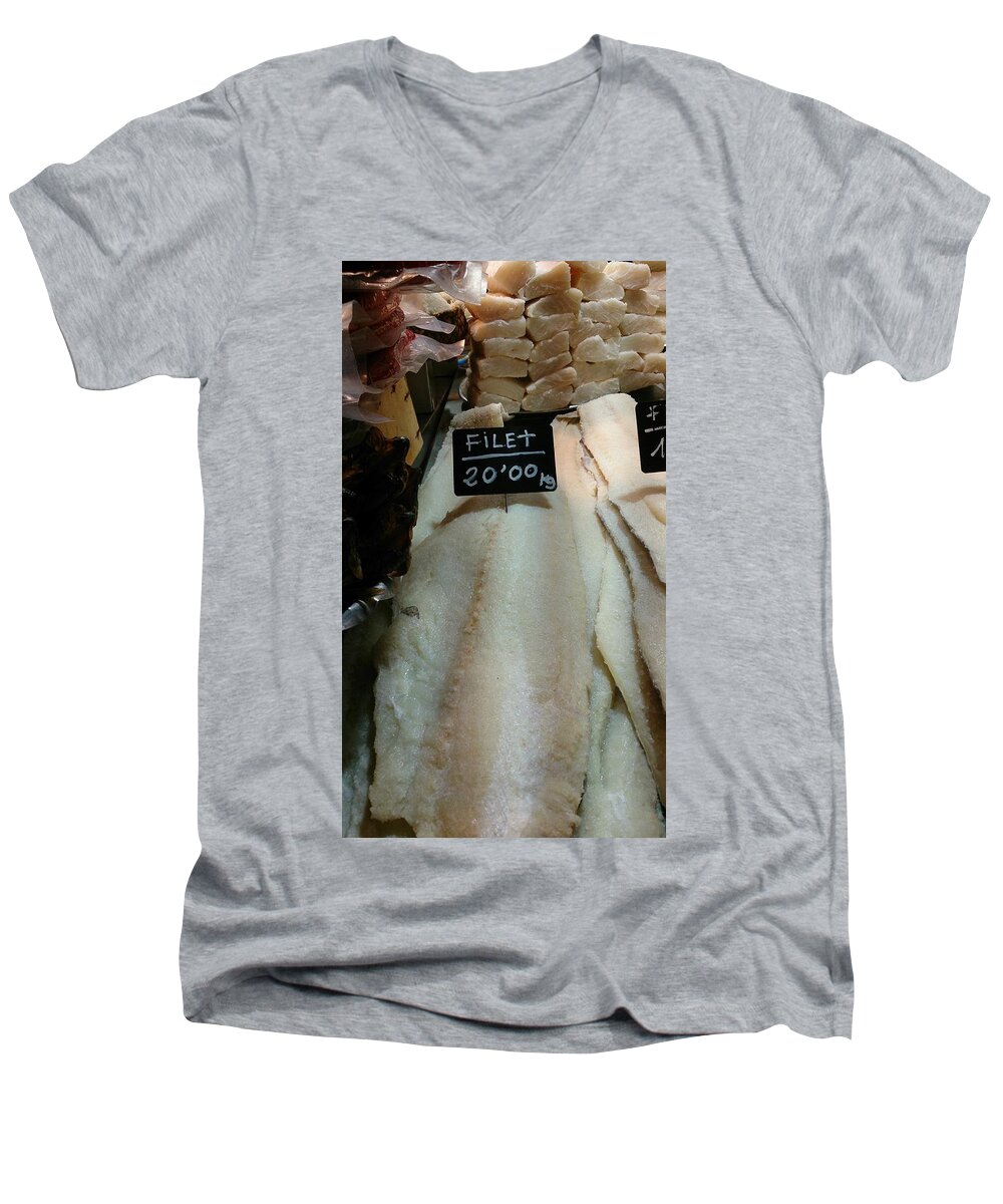 Fish Men's V-Neck T-Shirt featuring the photograph Fish Filets by Moshe Harboun