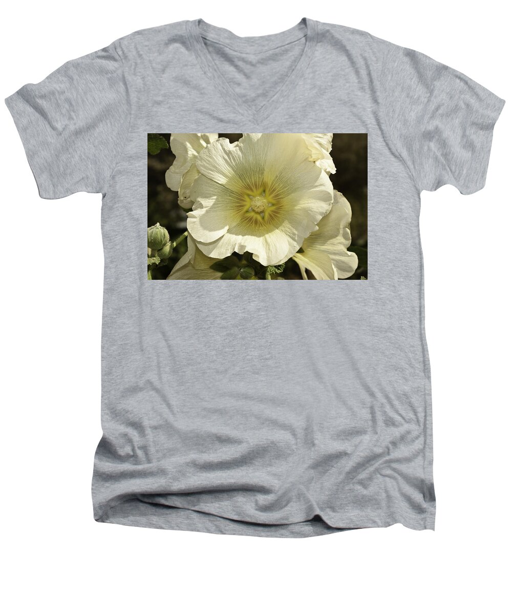 Beautiful Flower Men's V-Neck T-Shirt featuring the photograph Flower petals of a white flower by Ashish Agarwal