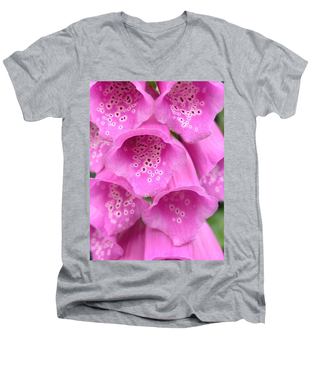Woodland Plant Men's V-Neck T-Shirt featuring the photograph Fox Glove by Ron Harpham