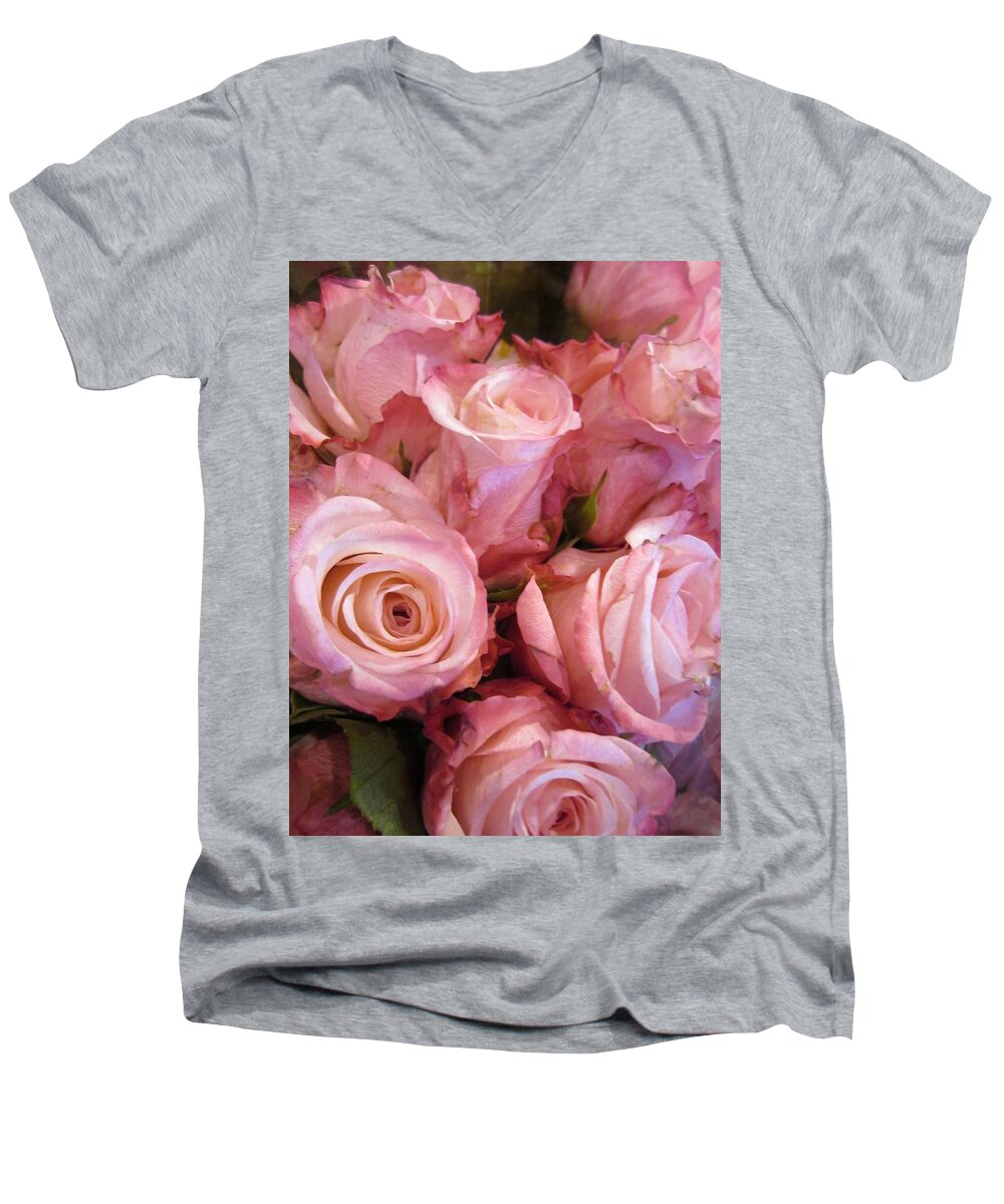 Flowerromance Men's V-Neck T-Shirt featuring the photograph Fragrance by Rosita Larsson