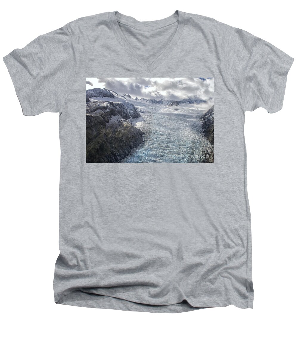 Attraction Men's V-Neck T-Shirt featuring the photograph Glacier by Patricia Hofmeester