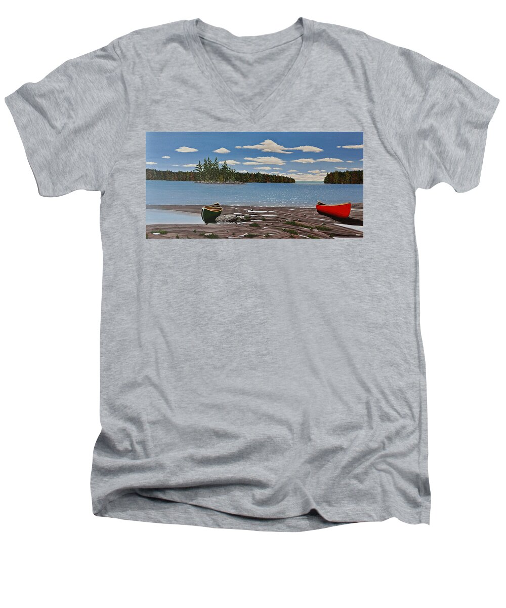 Landscapes Men's V-Neck T-Shirt featuring the painting Glorious Day by Kenneth M Kirsch