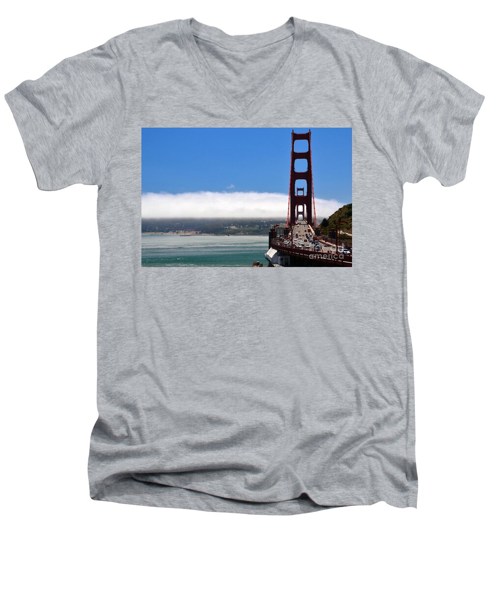 Golden Gate Bridge Men's V-Neck T-Shirt featuring the photograph Golden Gate Bridge Looking South by RicardMN Photography