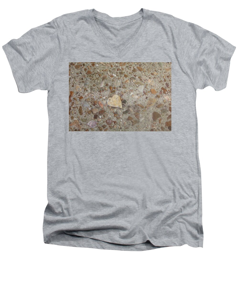 Nature. Stone Men's V-Neck T-Shirt featuring the photograph Heart of Stone by Fortunate Findings Shirley Dickerson