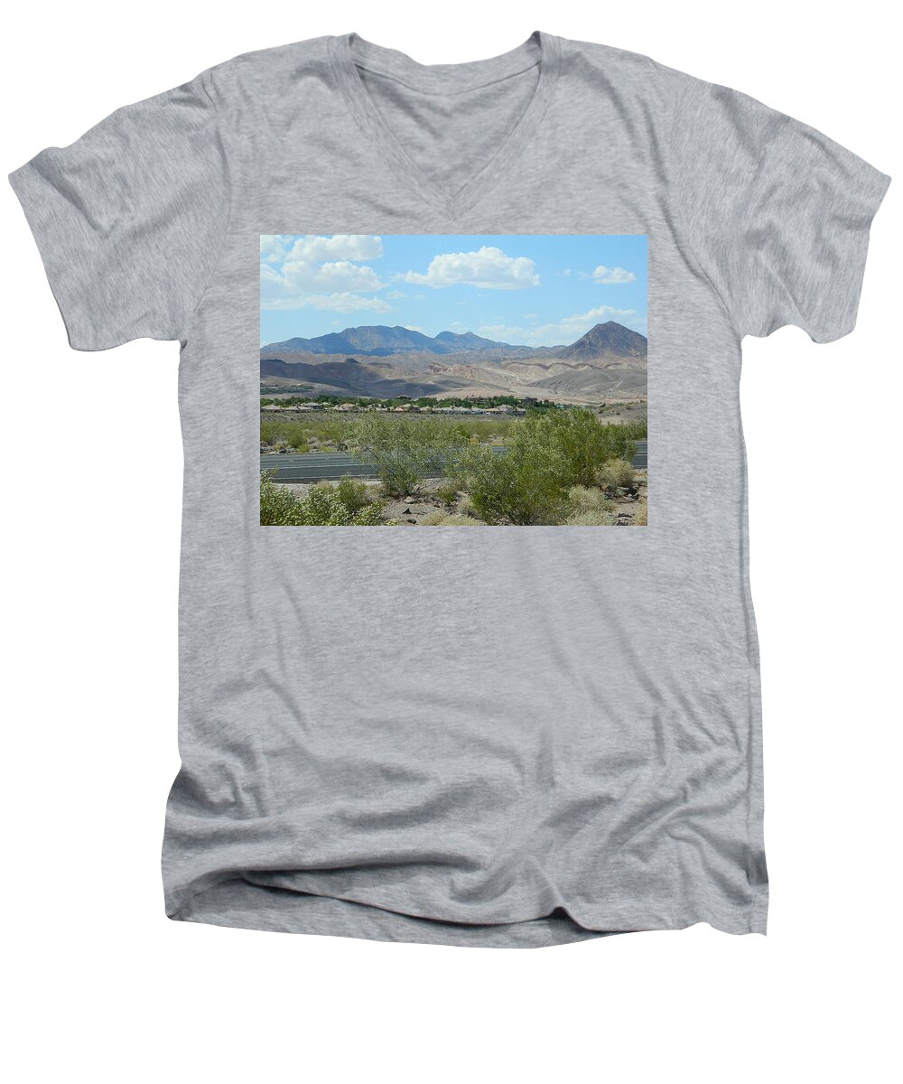 Henderson Nevada Desert Men's V-Neck T-Shirt featuring the photograph Henderson Nevada Desert by Emmy Marie Vickers