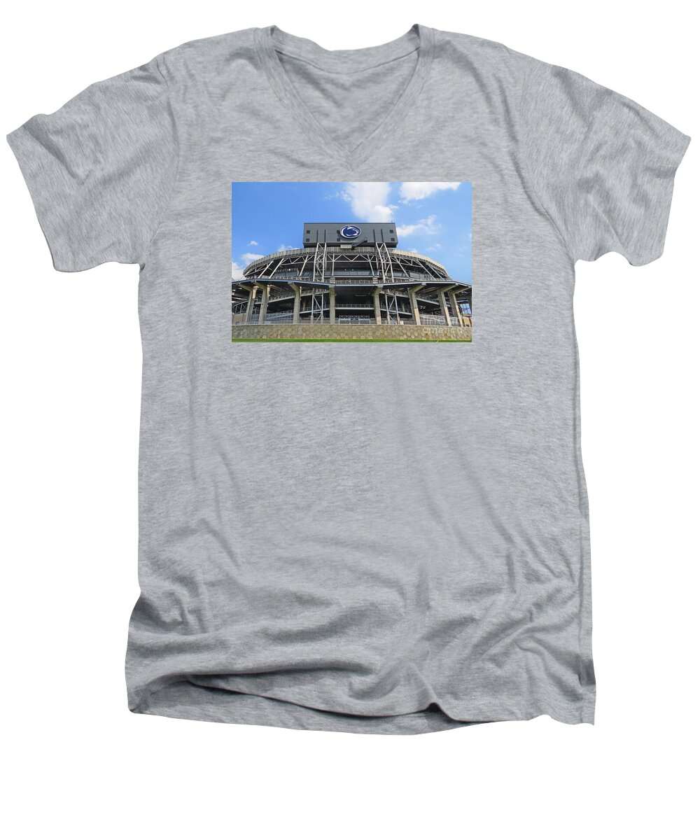 Beaver Stadium Men's V-Neck T-Shirt featuring the photograph Home Of The Lions by Dawn Gari