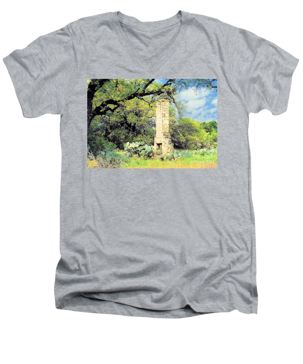 Homestead Men's V-Neck T-Shirt featuring the photograph Forgotten Homestead by Janette Boyd