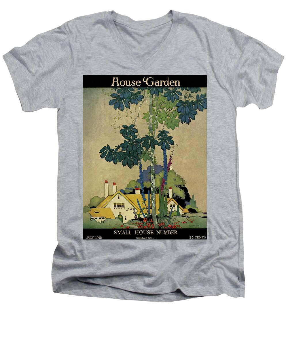 House And Garden Men's V-Neck T-Shirt featuring the photograph House And Garden Cover by H. George Brandt