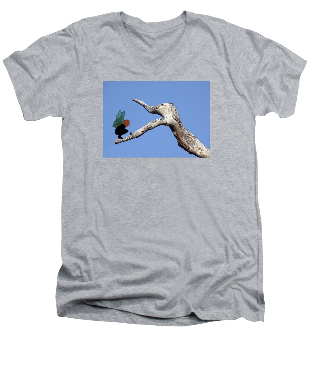 Driftwood Men's V-Neck T-Shirt featuring the photograph I Almost Ate a Fairy by Rosalie Scanlon