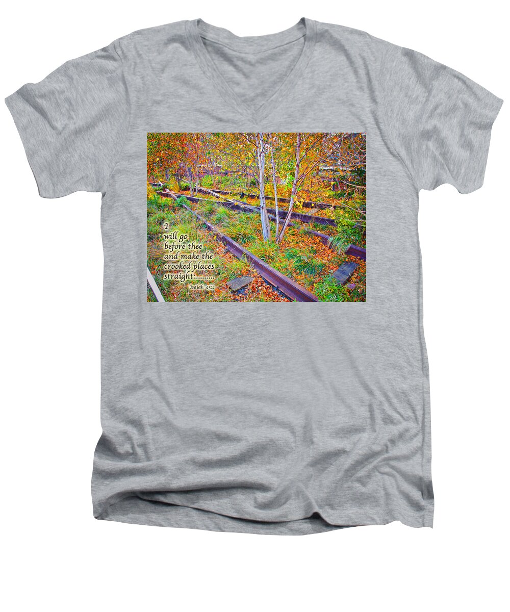 Autumn Foliage Men's V-Neck T-Shirt featuring the photograph I Will Follow LORD by Terry Wallace