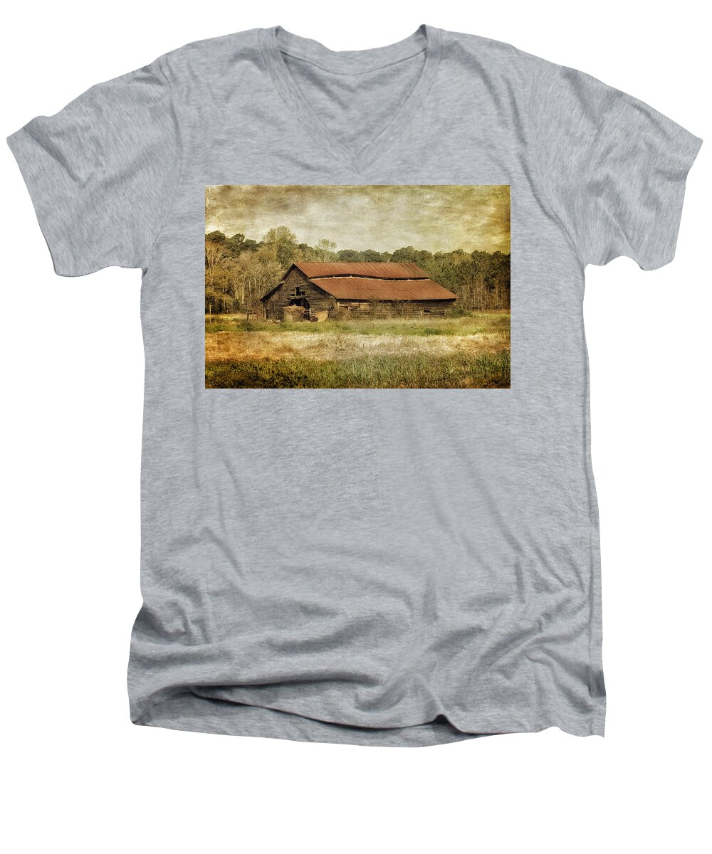 Barn Men's V-Neck T-Shirt featuring the photograph In The Country by Kim Hojnacki