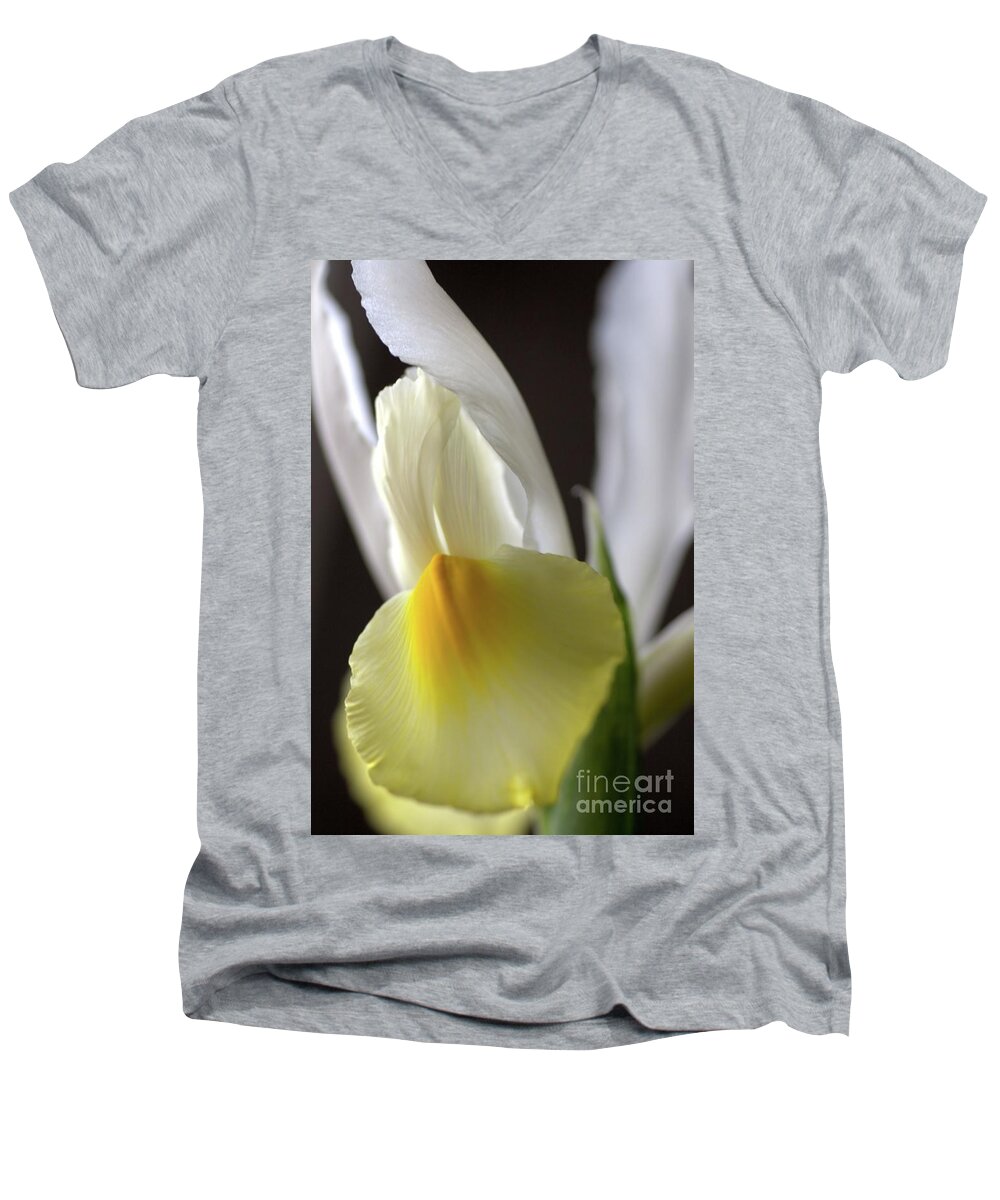 Iridaceae Men's V-Neck T-Shirt featuring the photograph Iris Flower by Joy Watson