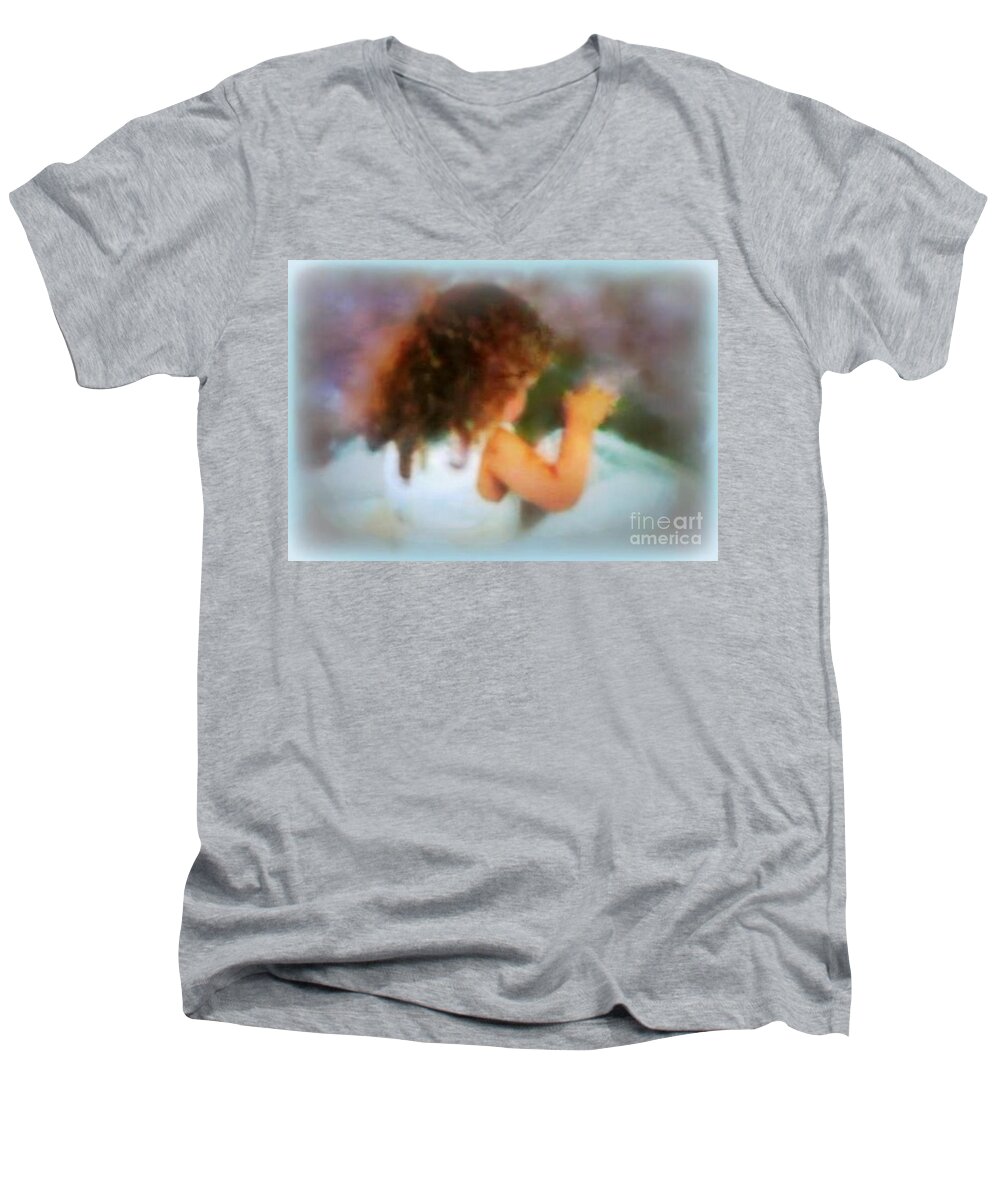 Spring Men's V-Neck T-Shirt featuring the photograph Ivy Rose Spring's child by Jennifer E Doll