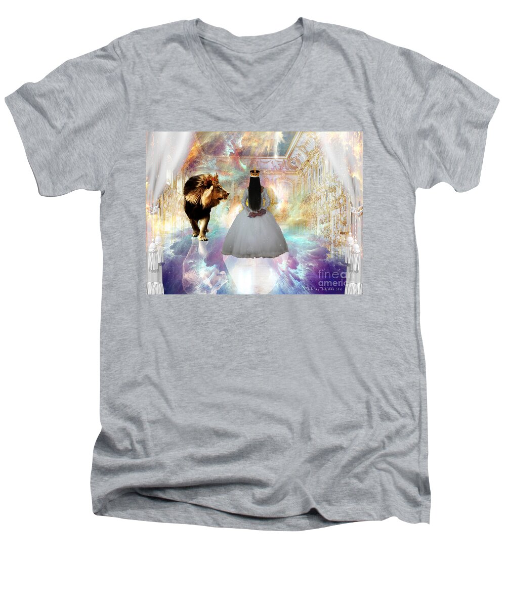 Kingdom Seer Men's V-Neck T-Shirt featuring the digital art Kingdom Seer by Dolores Develde