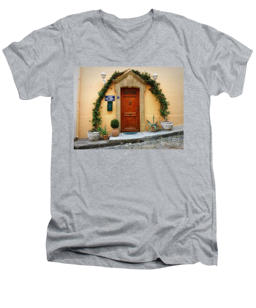 Door Men's V-Neck T-Shirt featuring the photograph La Maison DU MIEL by Lainie Wrightson