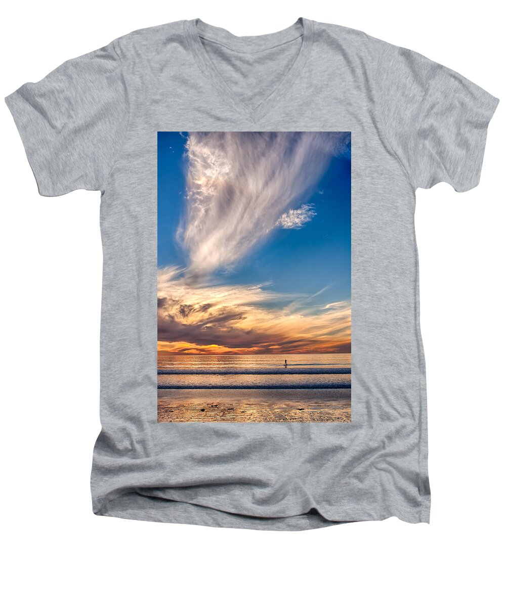Beach Men's V-Neck T-Shirt featuring the photograph Last Licks by Peter Tellone