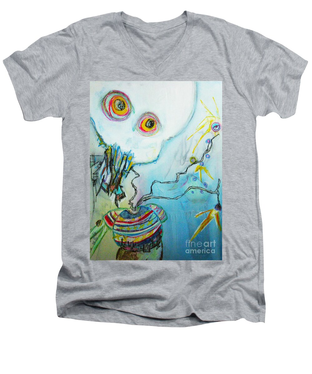 Abstract Painting Men's V-Neck T-Shirt featuring the painting Lift by Jeff Barrett