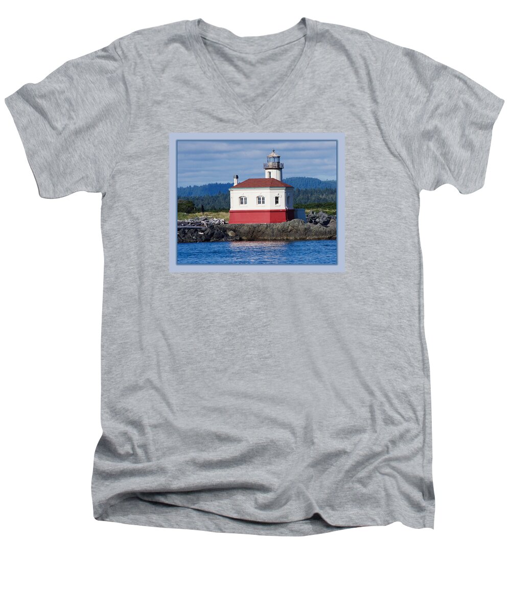 Lighthouse Men's V-Neck T-Shirt featuring the photograph Lighthouse by Adria Trail