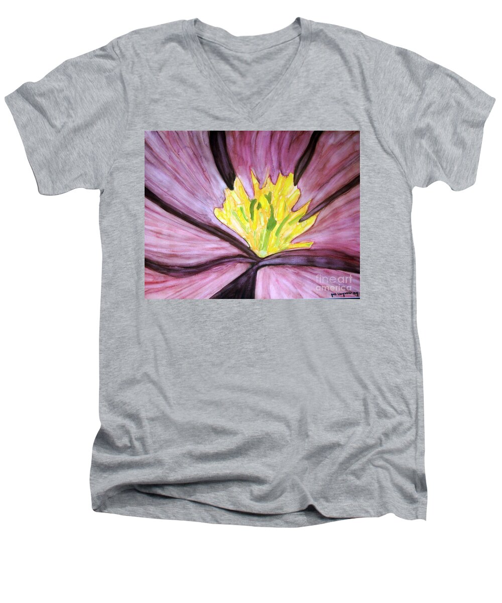 Water Color Flower Painting Men's V-Neck T-Shirt featuring the painting Live Your Life To The Fullest Potential by Yael VanGruber
