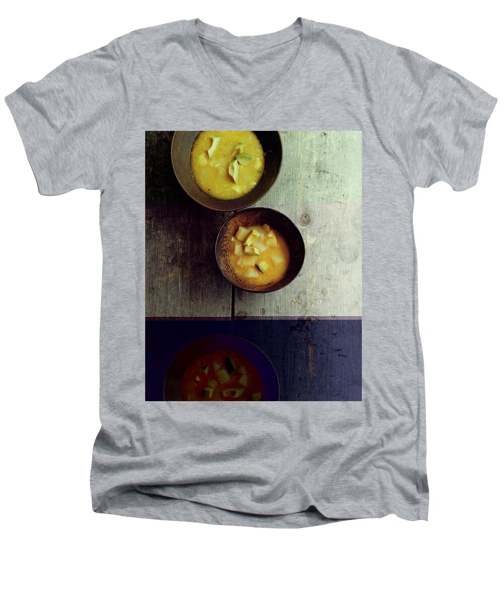 Cooking Men's V-Neck T-Shirt featuring the photograph Locro De Papas by Romulo Yanes