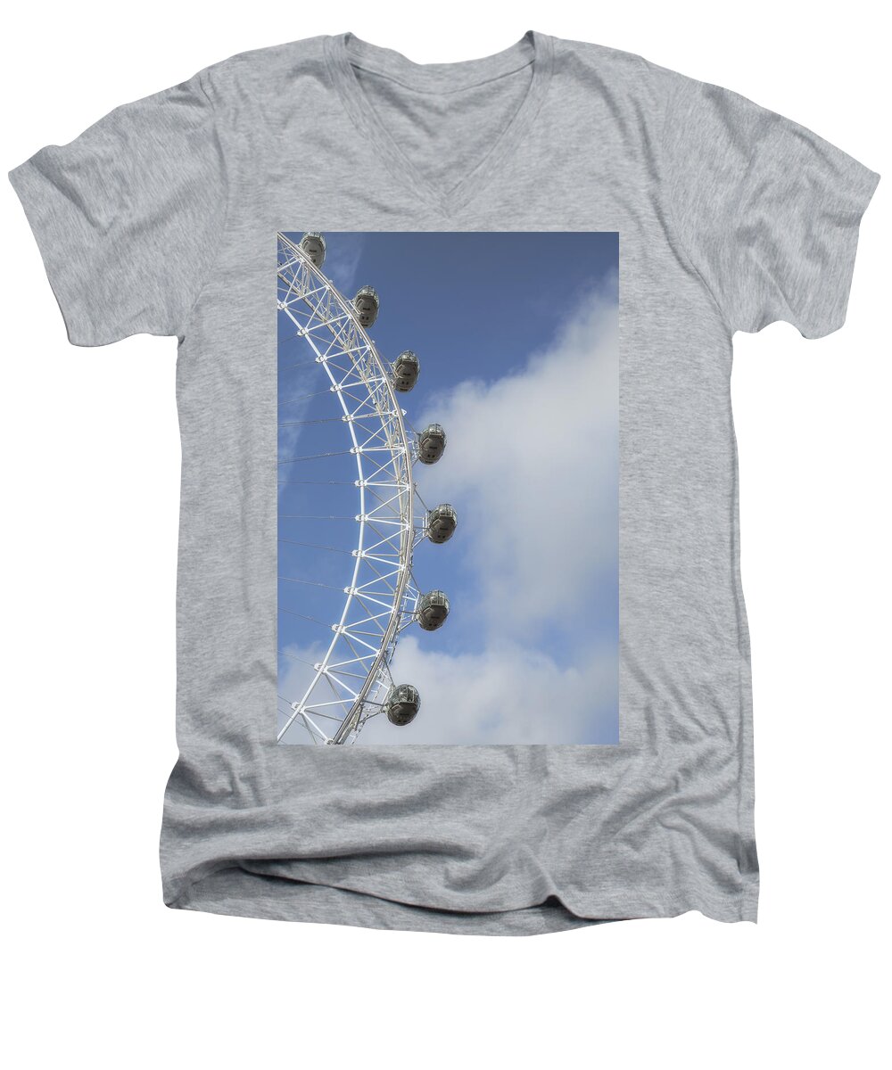 London Eye Men's V-Neck T-Shirt featuring the photograph London eye by Joana Kruse