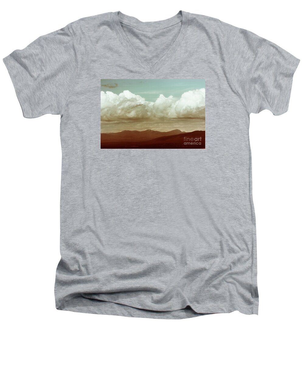 Mountains Men's V-Neck T-Shirt featuring the photograph Long Horizon by Dana DiPasquale