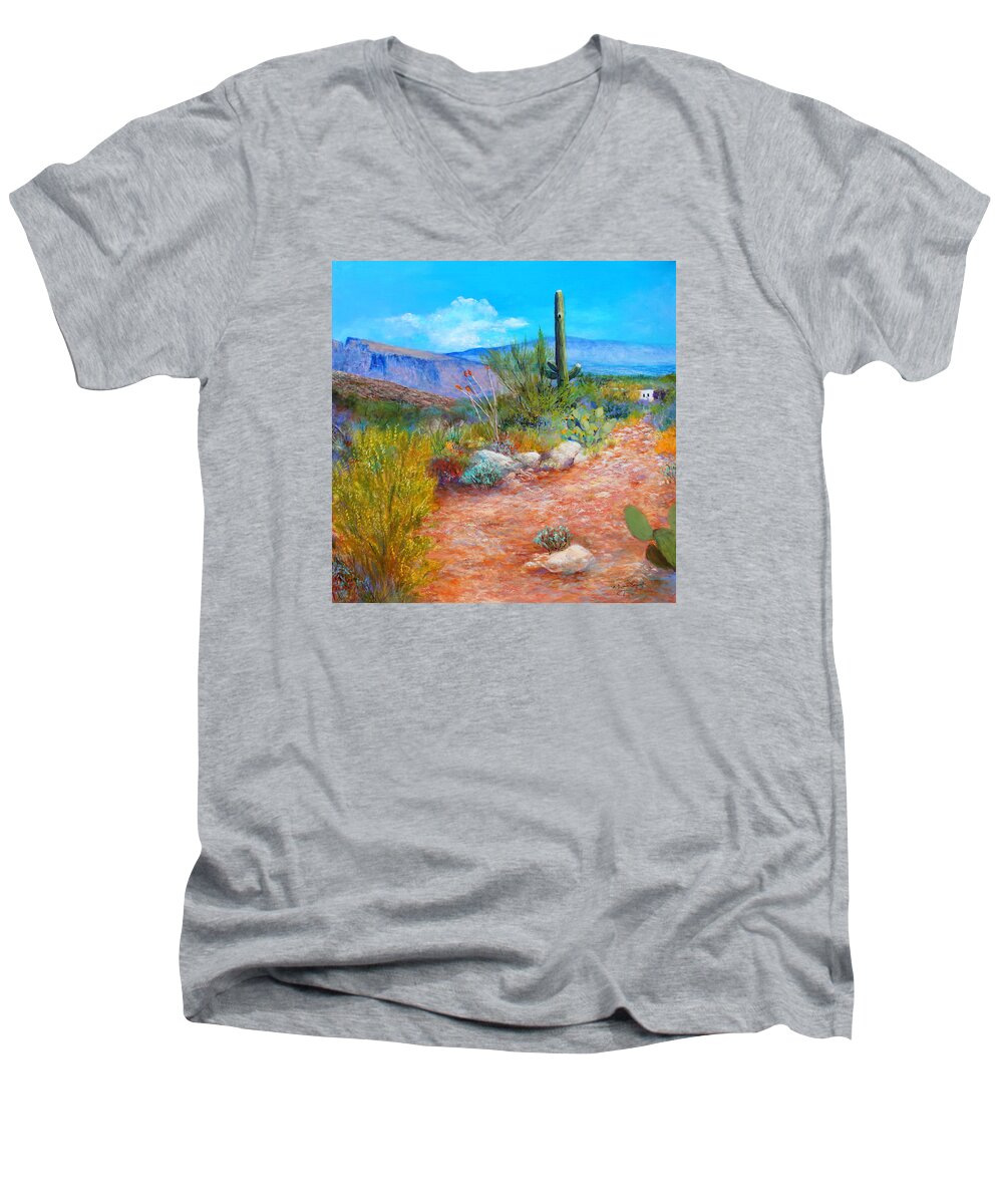 Real Men's V-Neck T-Shirt featuring the painting Lot For Sale 2 by M Diane Bonaparte