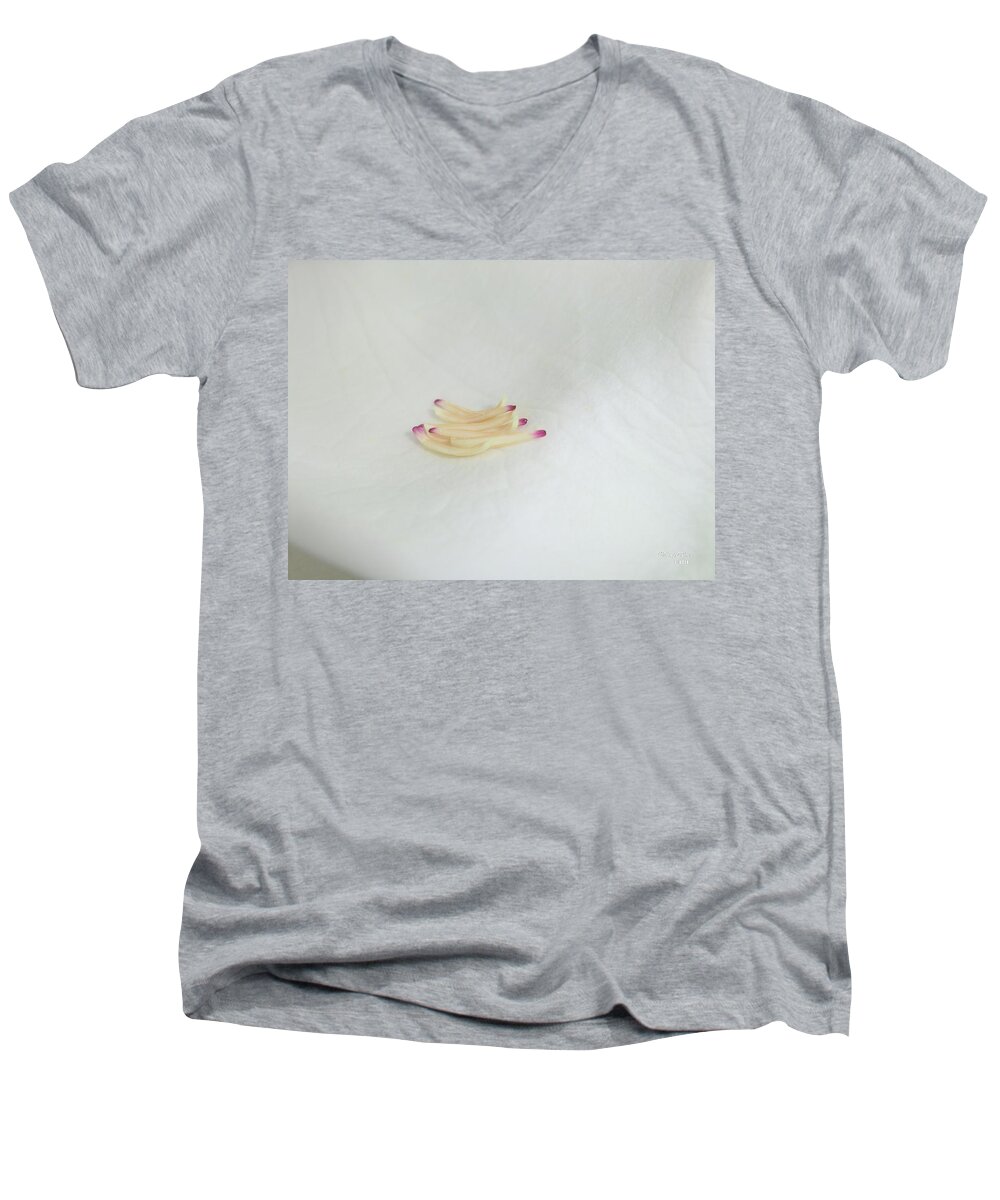 Flower Photograph Men's V-Neck T-Shirt featuring the photograph Magnolia Matches 2 by Michele Penn