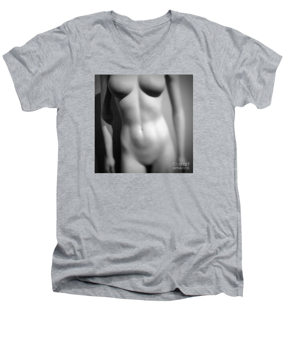 Abstract Men's V-Neck T-Shirt featuring the photograph Mannequin Torso by Bryan Mullennix