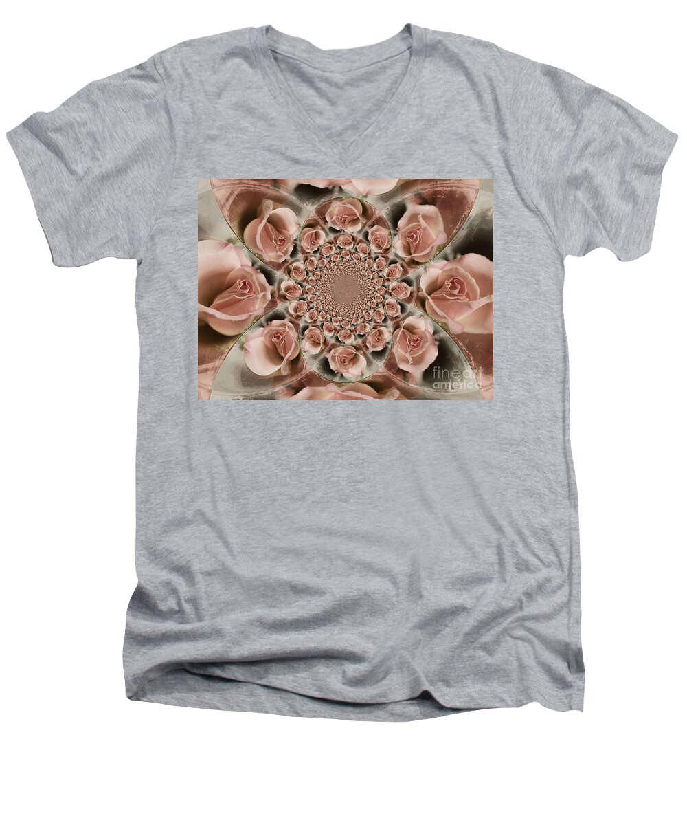Roses Men's V-Neck T-Shirt featuring the photograph Multiple Beauties by Clare Bevan