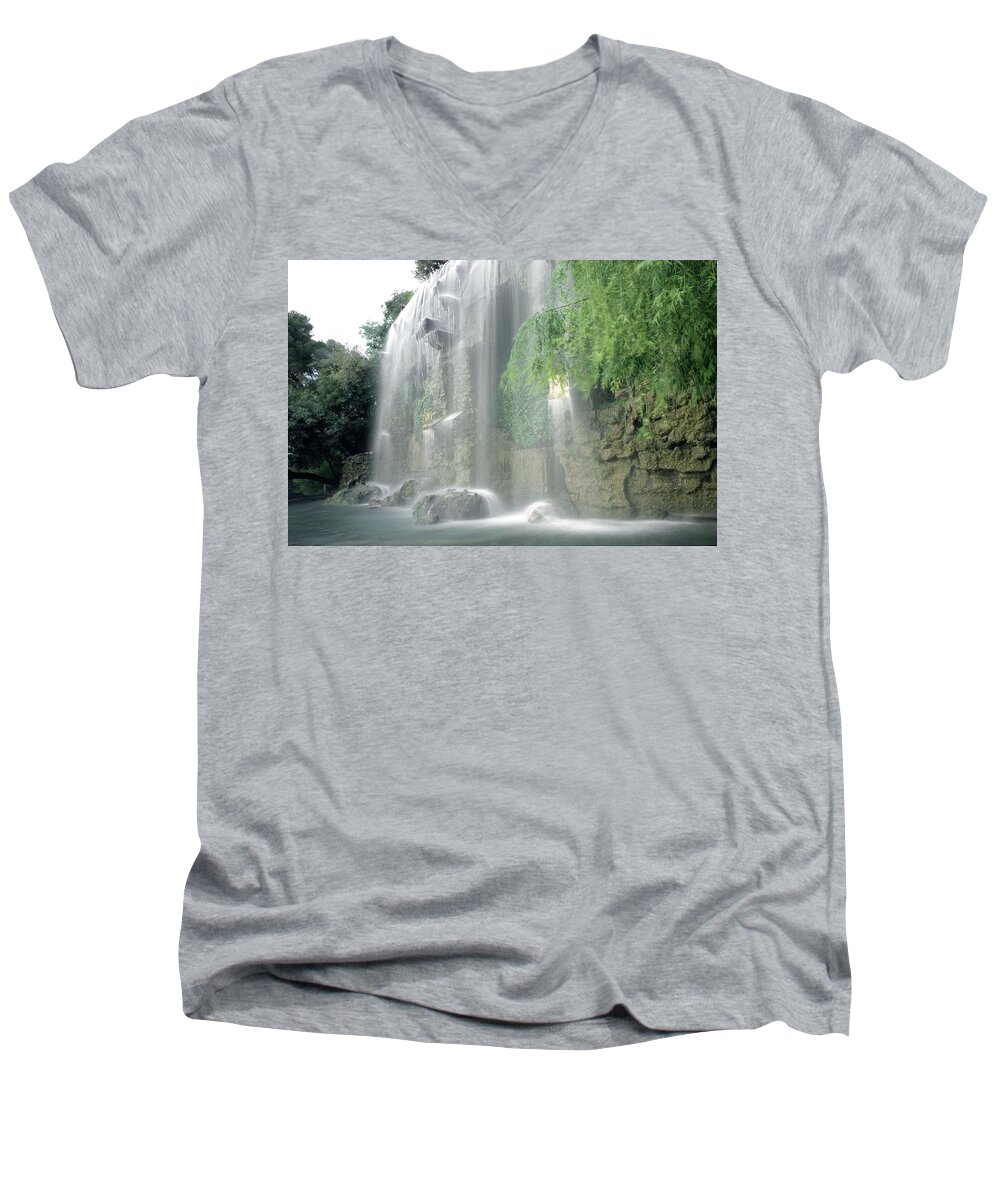 Europe Men's V-Neck T-Shirt featuring the photograph Mystic Falls by Matt Swinden