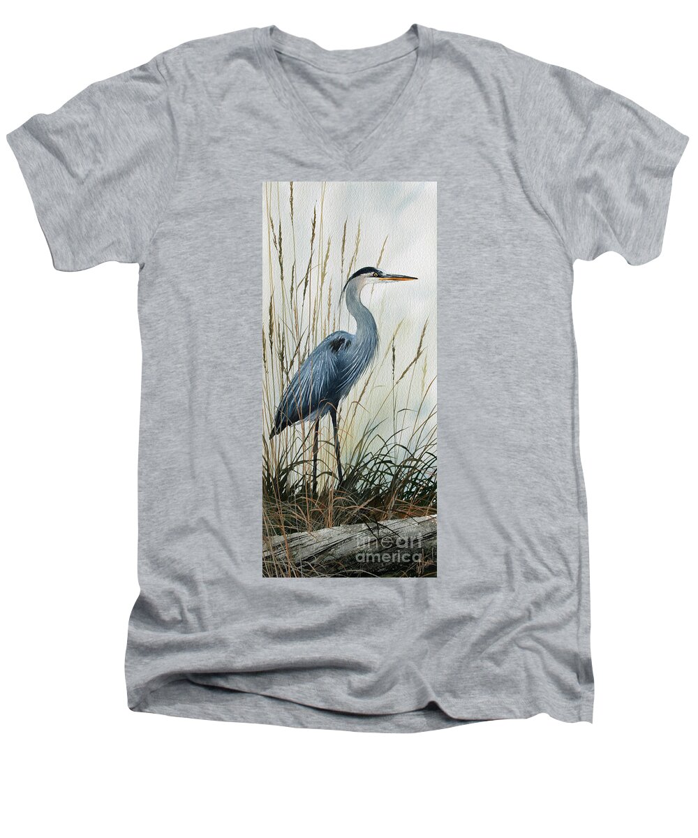 Nature Men's V-Neck T-Shirt featuring the painting Natures Gentle Stillness by James Williamson