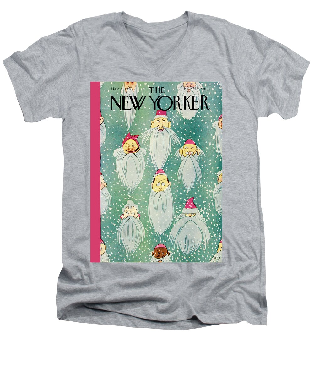 Illustration Men's V-Neck T-Shirt featuring the painting New Yorker December 11 1926 by Rea Irvin