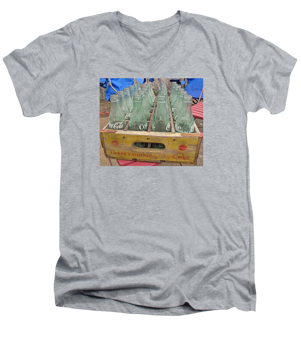 Vintage Men's V-Neck T-Shirt featuring the photograph Nothing Like a Coke by Barbara McDevitt