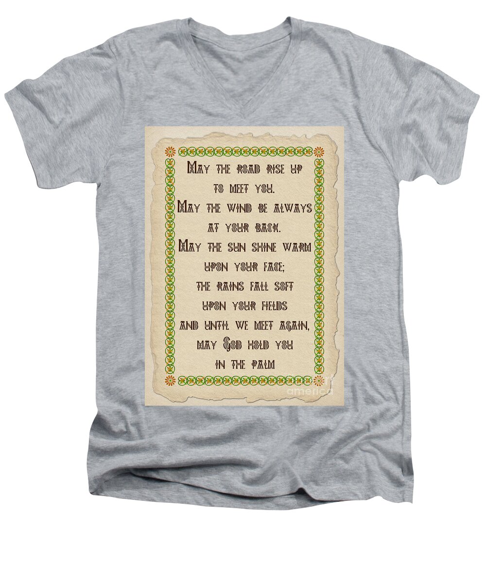 Blessing Men's V-Neck T-Shirt featuring the digital art Old Irish Blessing by Olga Hamilton