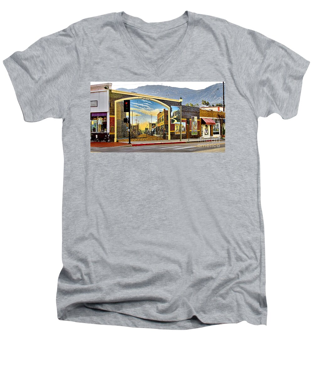 Mural Men's V-Neck T-Shirt featuring the photograph Old Town Mural by Jason Abando