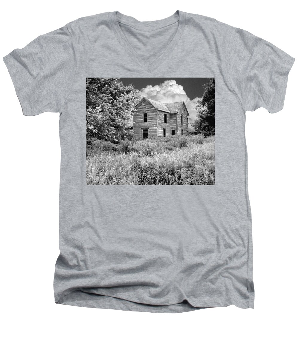 Black And White Men's V-Neck T-Shirt featuring the photograph Once Called Home by John Anderson