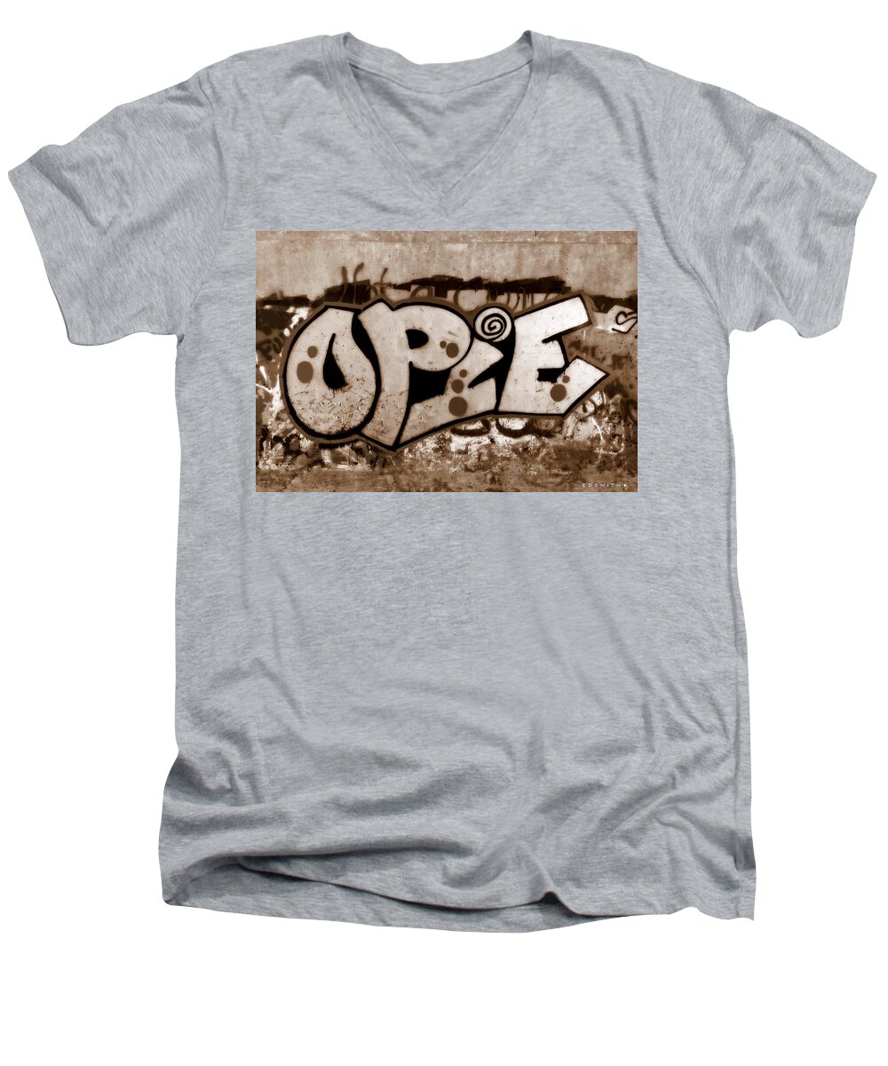 Opie Taylor Gone Wild Men's V-Neck T-Shirt featuring the photograph Opie Taylor Gone Wild by Edward Smith