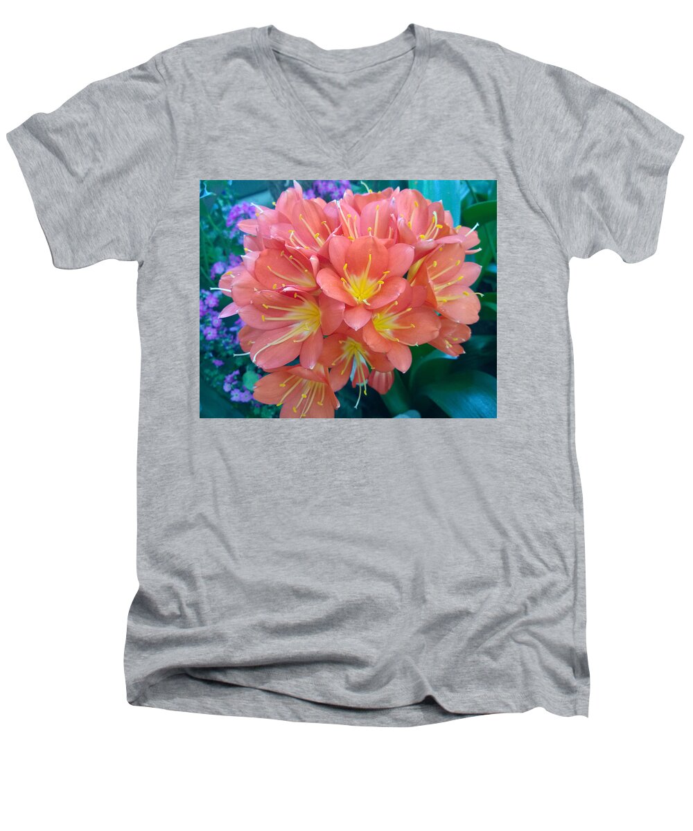 Orange Men's V-Neck T-Shirt featuring the photograph Orange Bouquet by Claudia Goodell