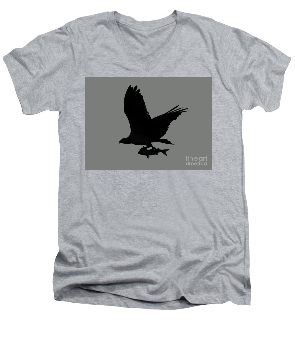 Osprey Men's V-Neck T-Shirt featuring the photograph Osprey with a Fish Photo by Meg Rousher