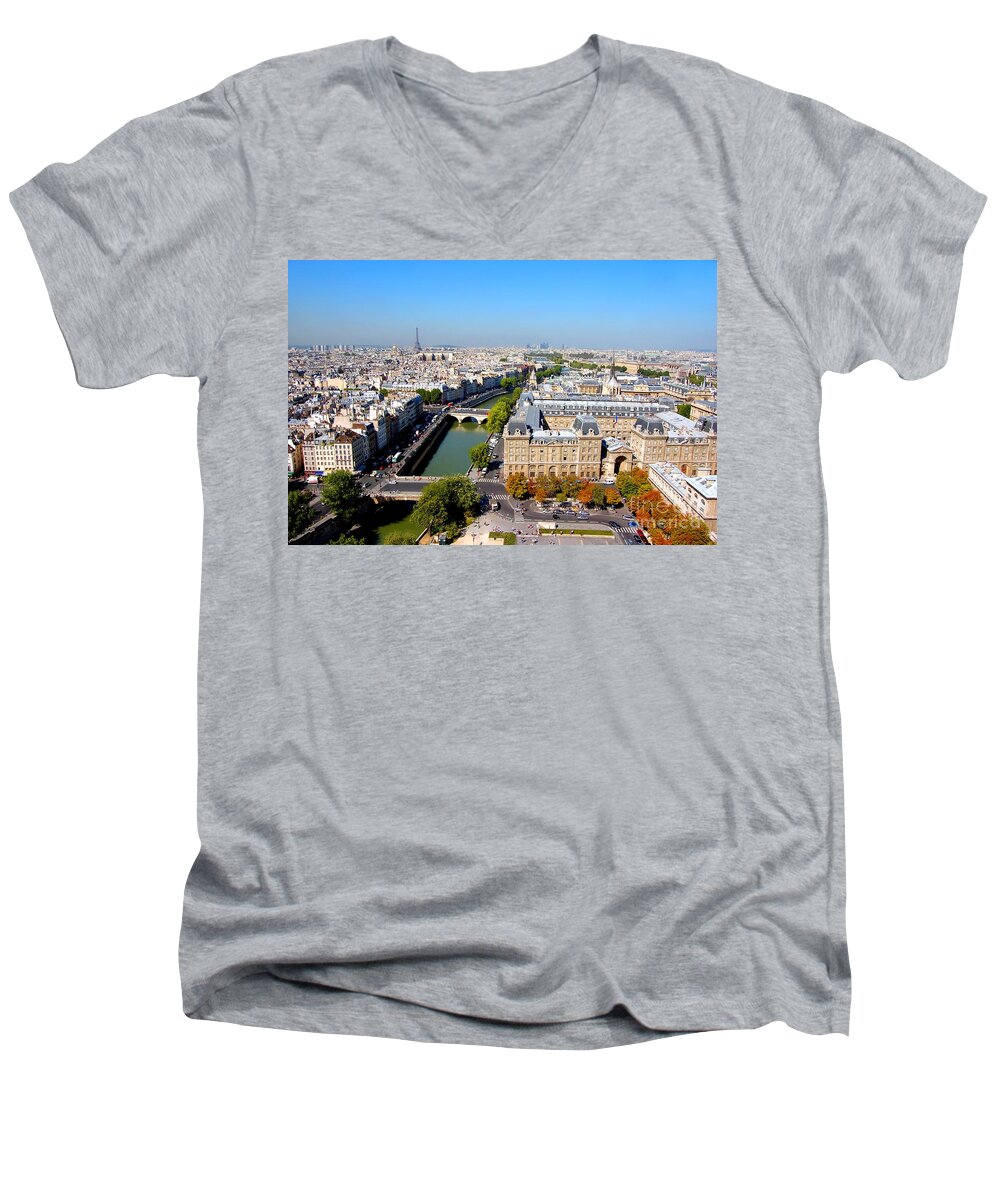 Apartments Men's V-Neck T-Shirt featuring the photograph Paris by Michal Bednarek