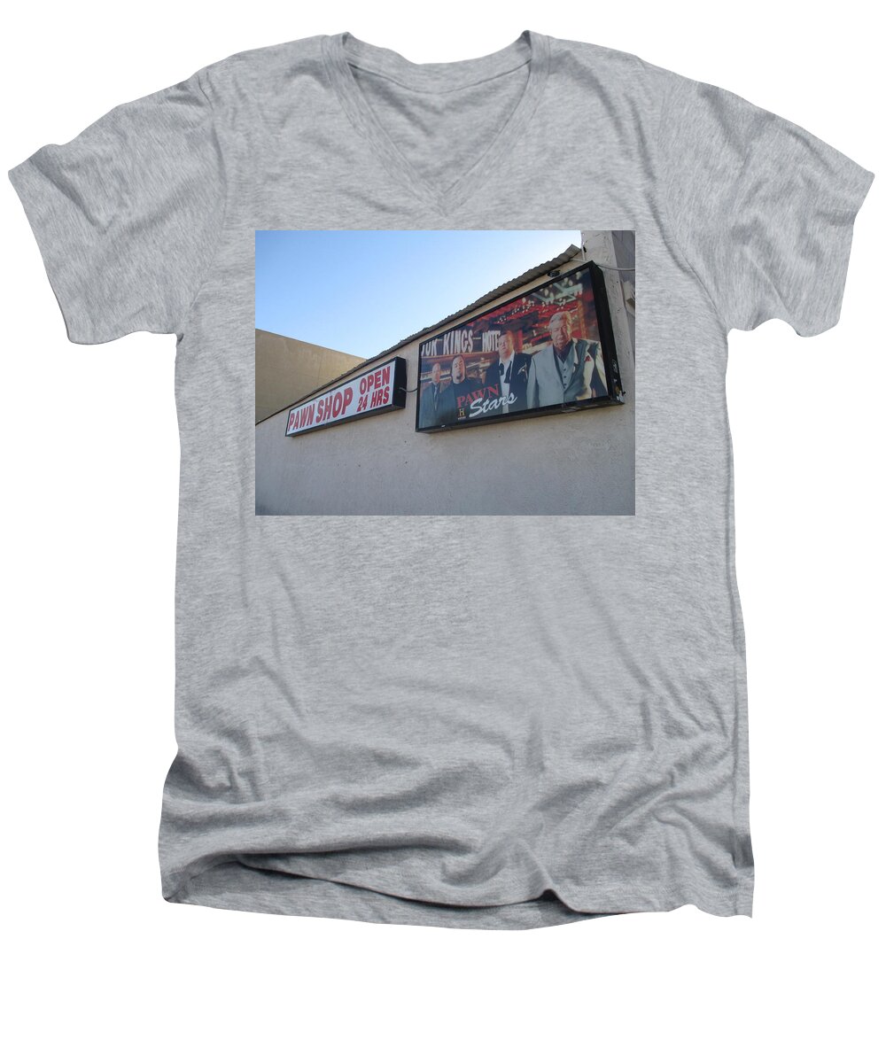 Pawn Stars Men's V-Neck T-Shirt featuring the photograph Pawn Stars by Kay Novy