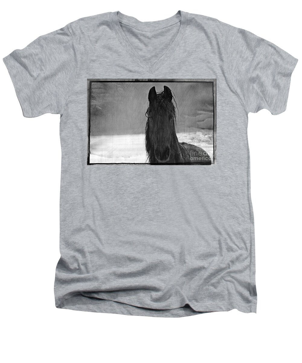 Animal Men's V-Neck T-Shirt featuring the photograph Peace in the Storm by Michelle Twohig