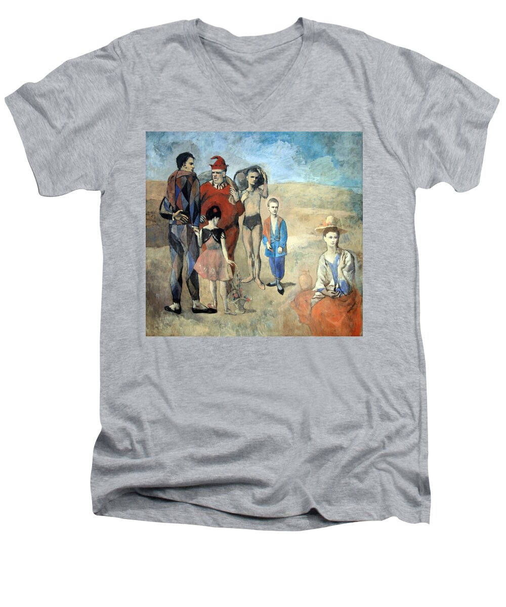 Family Of Saltimbanques Men's V-Neck T-Shirt featuring the photograph Picasso's Family Of Saltimbanques by Cora Wandel