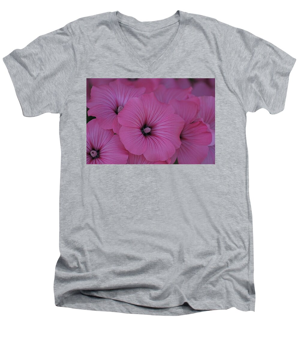 Summer Men's V-Neck T-Shirt featuring the photograph Pink Petunia by Alicia Kent